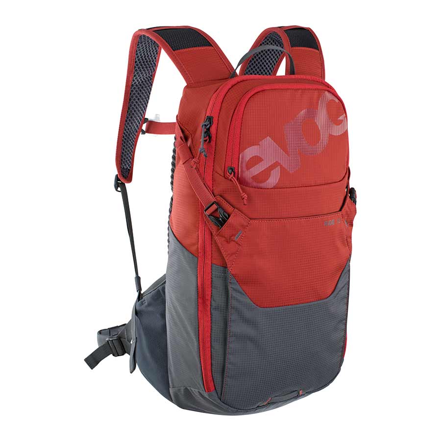 721368-02::0::721368-02::EVOC, Ride 12, Sac d'hydratation, Volume: 12L, Réservoir: Inclus (2L), Rouge Chili/Gris Carbone