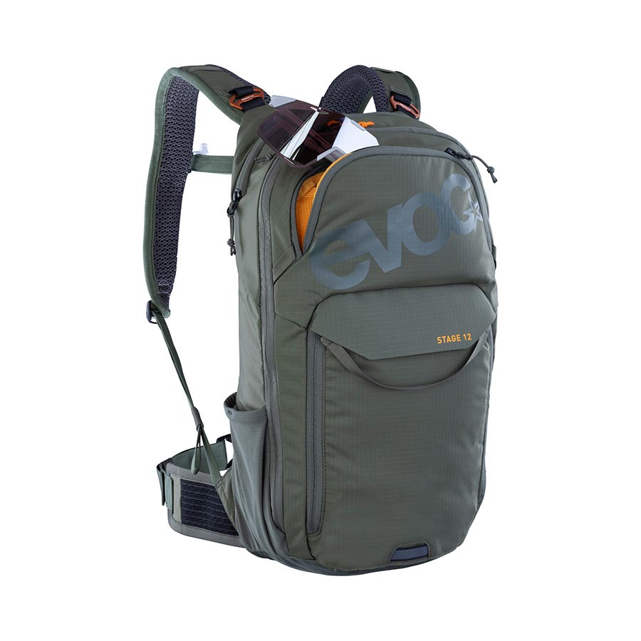 721511-03::2::721511-03::EVOC, Stage 12, Sac d'hydratation, Volume: 12L, Réservoir: Non inclus, Olive foncé