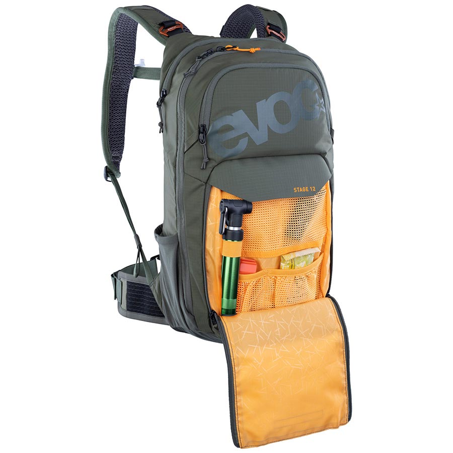 721511-03::4::721511-03::EVOC, Stage 12, Sac d'hydratation, Volume: 12L, Réservoir: Non inclus, Olive foncé
