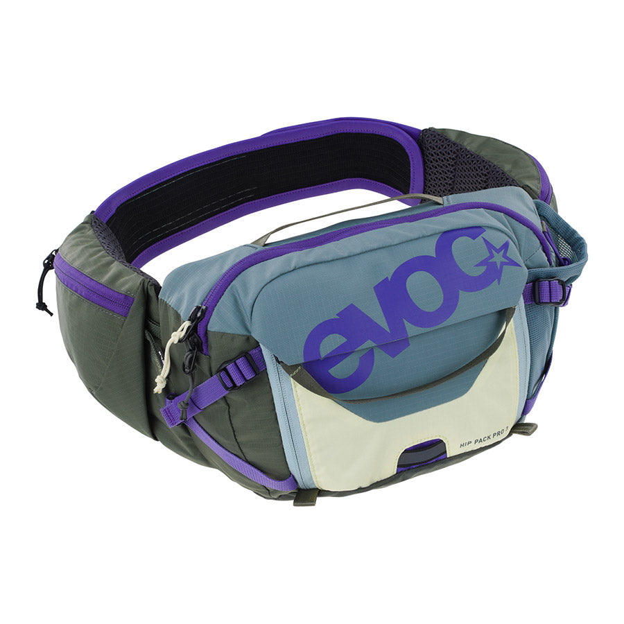 721516-05::0::721516-05::EVOC, Hip Pack Pro 3 , Acier/ Violet/ Olive Foncé