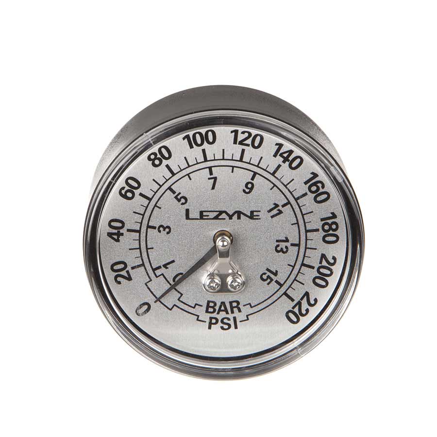 760071-18::0::760071-18::Lezyne, Manomètre pour pompe à pied, 2.5po, 220psi