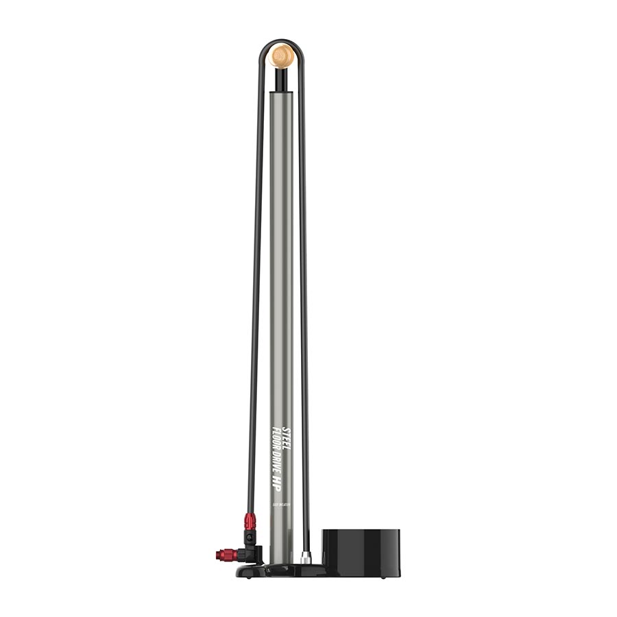 760173-17::1::760173-17::Lezyne, Steel Floor Drive, Pompe à pied, ABS-1 Pro Chuck, 220psi, Gris
