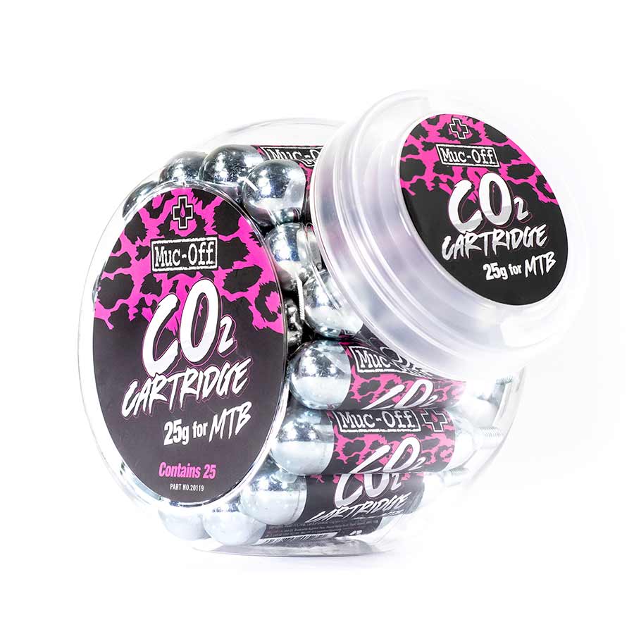760505-01::1::760505-01::Muc-Off, Cartouches CO2 25g, Avec filets, 25pcs