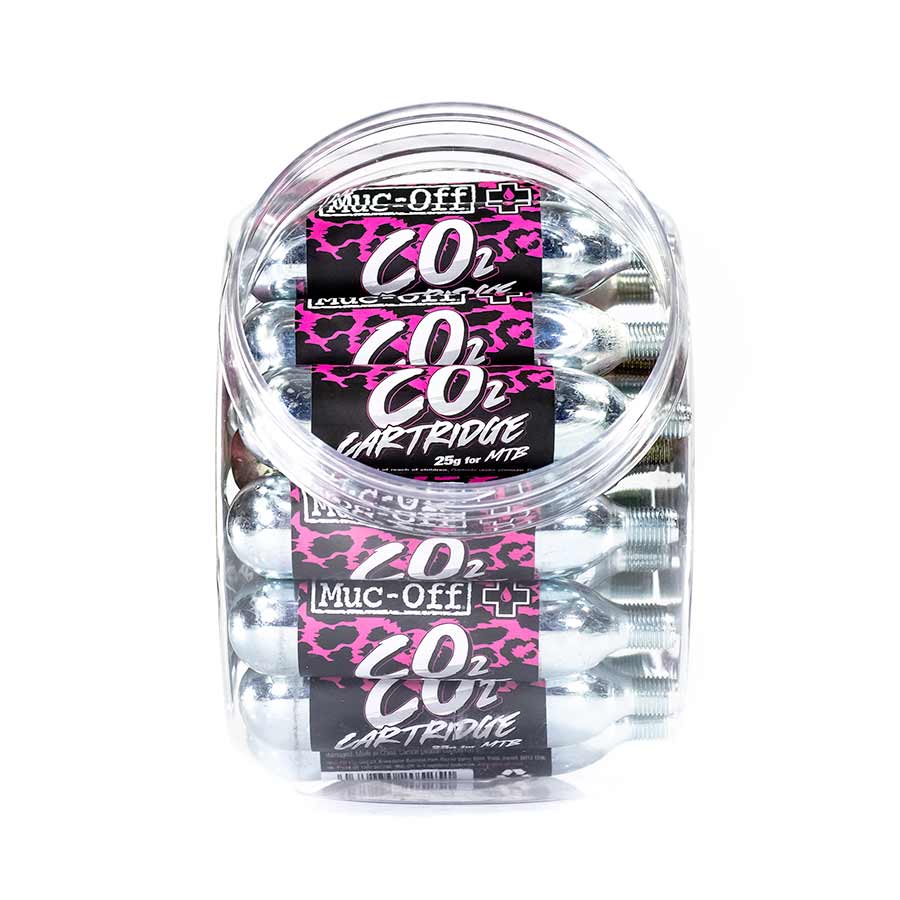 760505-01::2::760505-01::Muc-Off, Cartouches CO2 25g, Avec filets, 25pcs