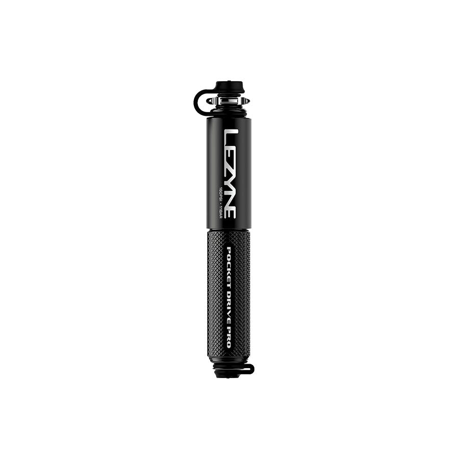 760543-01::0::760543-01::Lezyne, Pocket Drive Pro, Pompe, 140mm, 160psi, ABS flip chuck, Noir