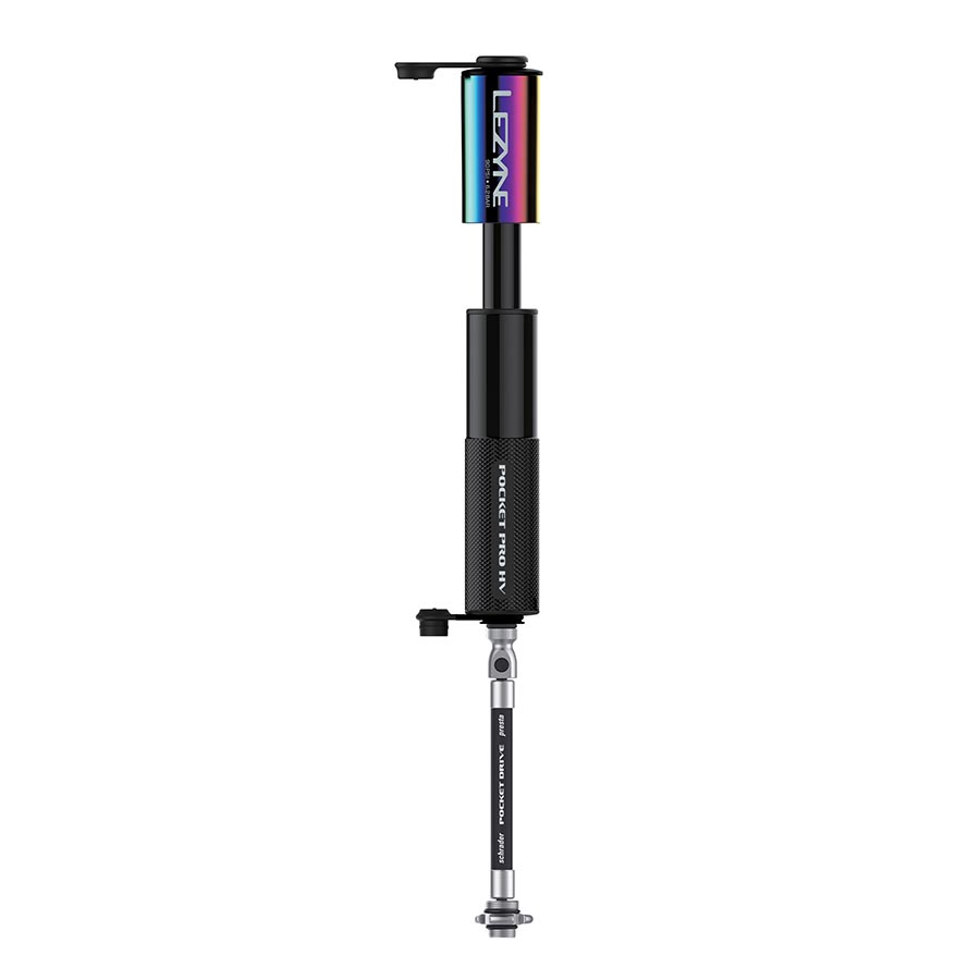 760545-01::2::760545-01::Lezyne, Pocket Drive HV, Pompe, 147mm, 90psi, ABS flip chuck, Multicolore