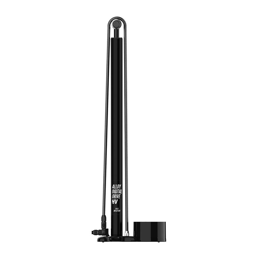 760561-01::1::760561-01::Lezyne, Alloy Digital Floor Drive HV, Pompe à pied, Tête Presta Pro, Noir Satiné