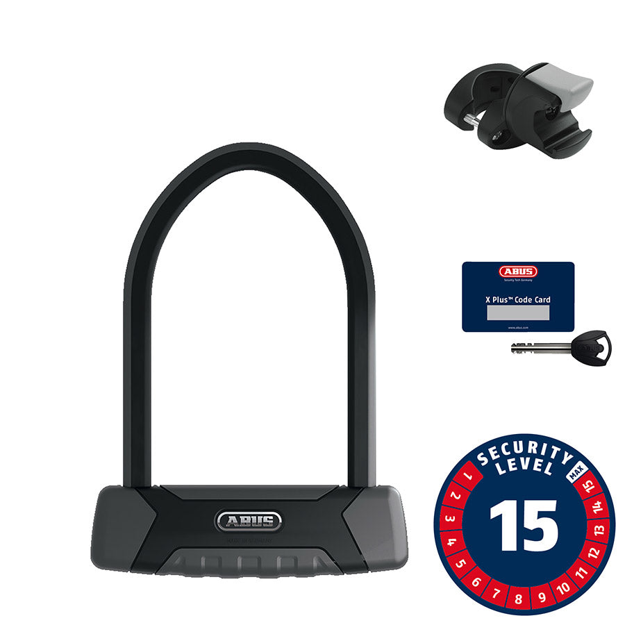 810203-03::0::810203-03::Abus, Granit XPlus 540, Cadenas en U, Clé - EZKF, 160x230mm, 6.3''x9'', Épaisseur en mm: 13mm, Noir