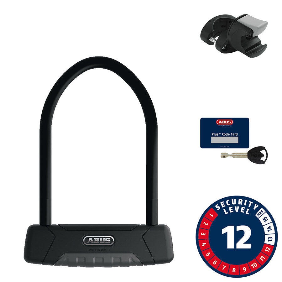 810204-03::0::810204-03::Abus, Granit Plus 470, Cadenas en U, Cle, 12mm, 15.0cm x 23.0cm, 5.9" x 9", EZKF, Black