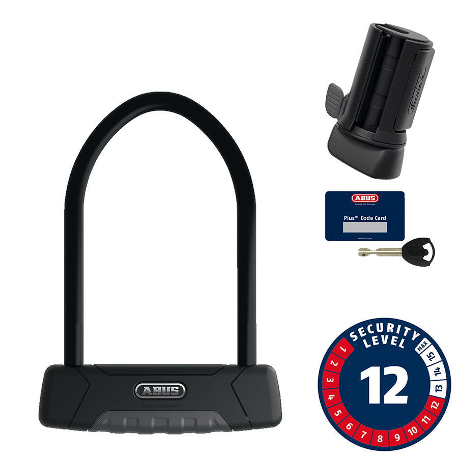 810204-04::0::810204-04::Abus, Granit Plus 470, Cadenas en U, Clé, 12mm, 15.0cm x 23.0cm, 5.9" x 9", SH B, Noir