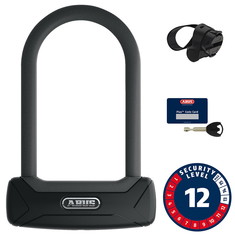 810235-03::0::810235-03::Abus, Granit Plus 640, Cadenas en U, 12mm x 83mm x 230mm (12mm x 3.3'' x 9''), TexKF, Noir