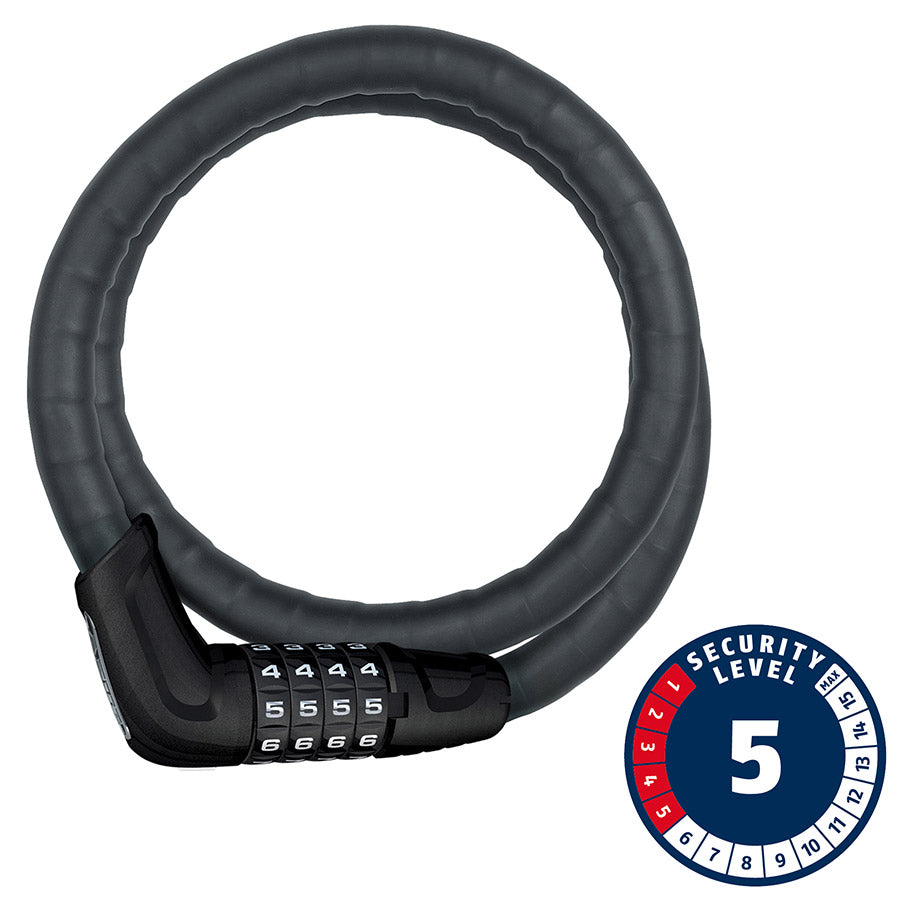 810249-01::0::810249-01::Abus, Tresor 6615C Steel-O-Flex, Câble à câble, Combinaison, 15mm, 85cm, 2.8', Noir