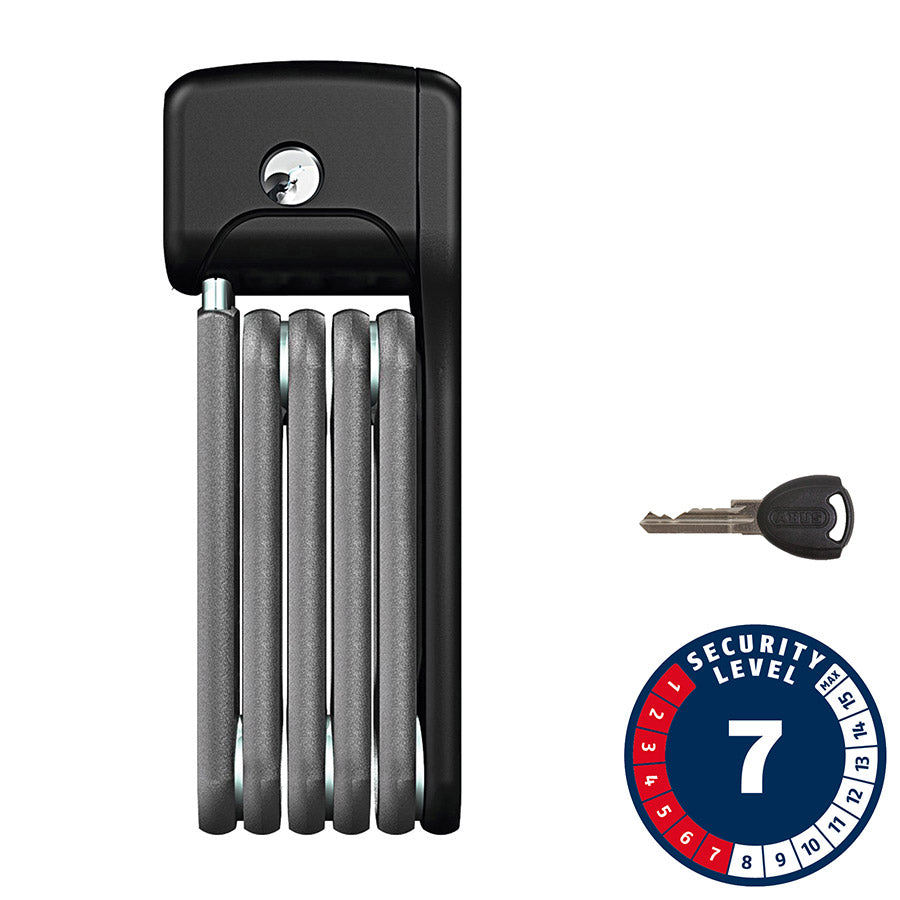 810447-01::0::810447-01::Abus, Bordo Lite Mini 6055, Cadenas pliable, Clé, 5mm, 60cm, 2', Noir