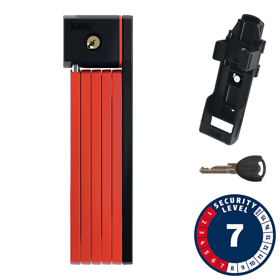 810490-04::0::810490-04::Abus, Bordo uGrip 5700 SH, Cadenas pliable, Clé, 80cm, 2.6', 5mm, Rouge