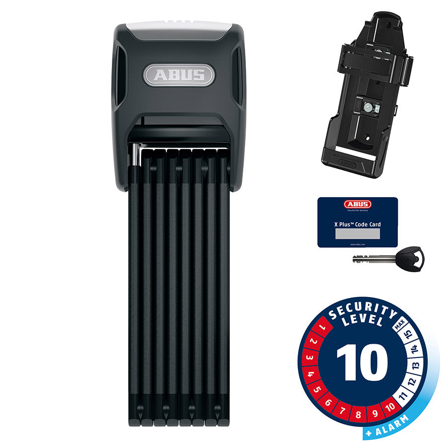 810538-01::0::810538-01::Abus, Bordo XPlus Big Alarm 6000, Cadenas pliable, Clé, 120cm, 3.9', 5mm, Noir