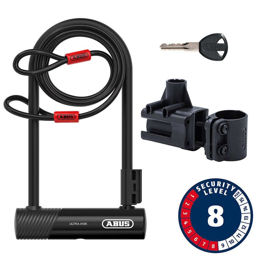 810664-01::0::810664-01::Abus, Ultra 410K + Cobra, Cadenas en U, Clé, 170x230mm, 6.7''x9'', Épaisseur en mm: 12mm, Vert
