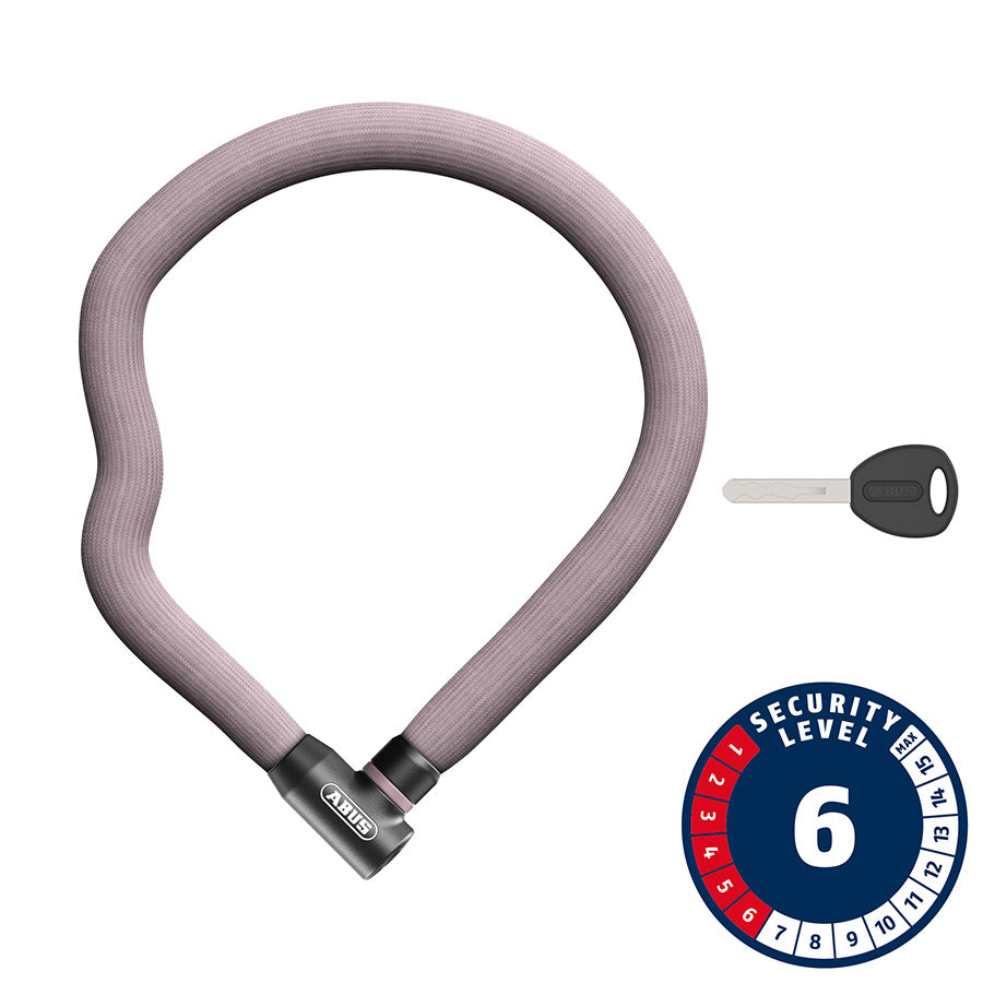 810689-04::0::810689-04::Abus, Goose 4204K, Cadenas à chaîne, Clé, 4mm, 110cm, 3.6', Rosemauve