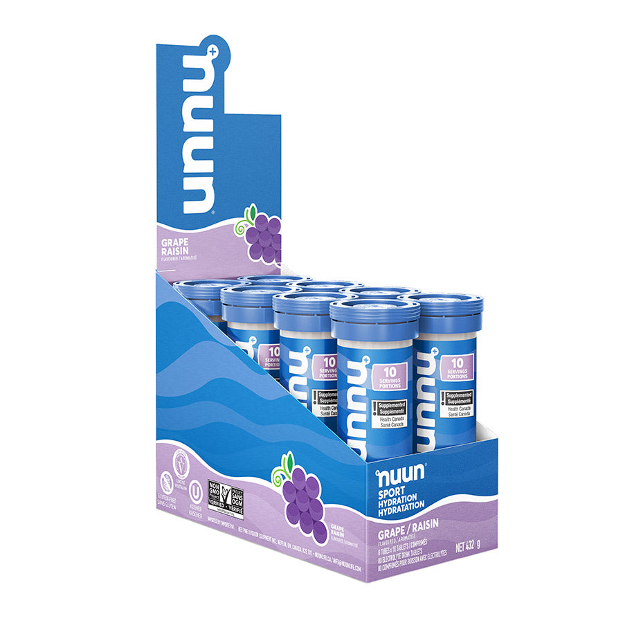 840508-03::2::840508-03::Nuun, Sport, Poudre, Raisin, Boîte de 8, 10 portions, 8pcs