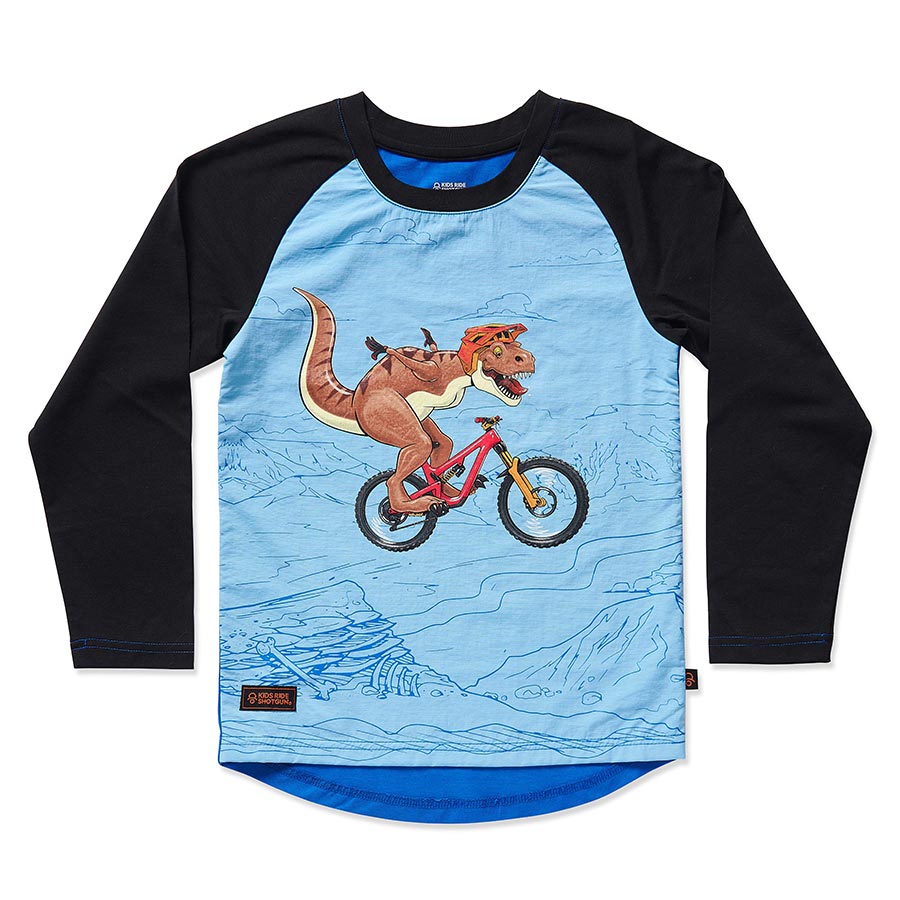 863339-03-L::0::863339-03-L::Kids Ride Shotgun, Windproof MTB Enfants, Maillot pour enfant, Dino, L
