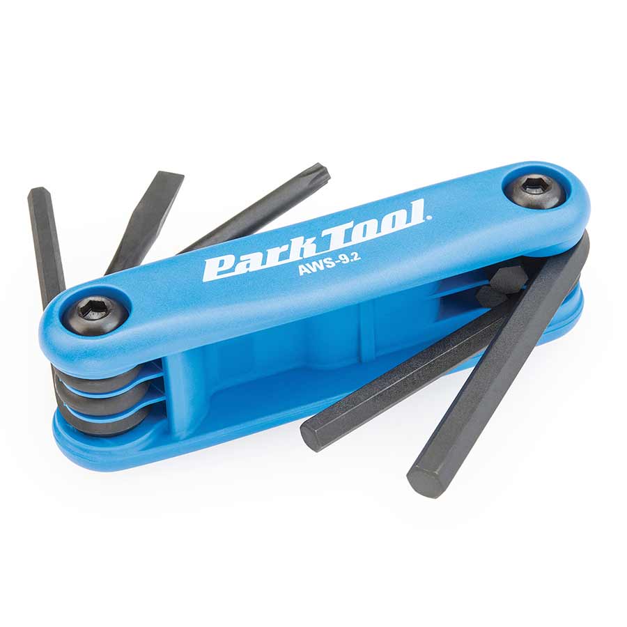 901657-01::1::901657-01::Park Tool, AWS-9.2, Tournevis et clés hexagonales repliables, 4mm, 5mm, 6mm, plat et T25