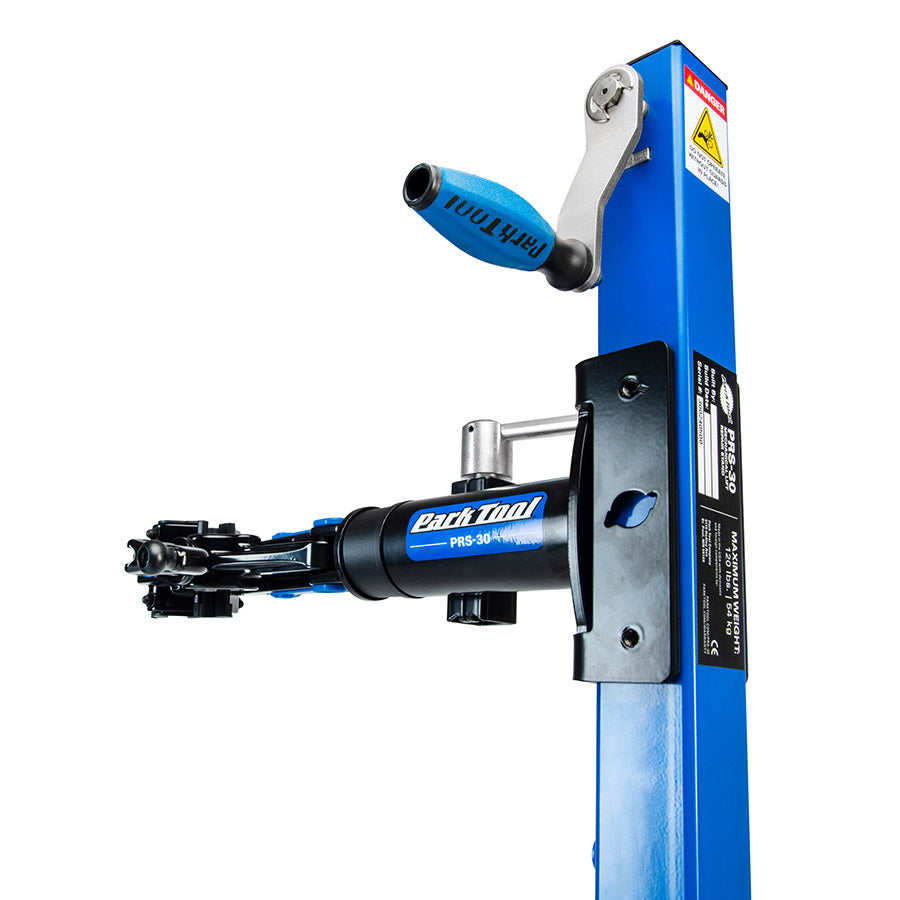 902896-01::2::902896-01::Park Tool, PRS-30LB, Pied de réparation d'atelier avec manivelle d'ajustement de hauteur, pour base d'acier