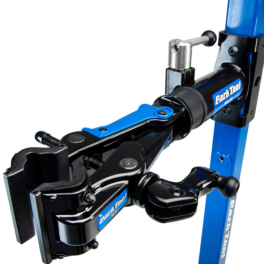 902896-01::5::902896-01::Park Tool, PRS-30LB, Pied de réparation d'atelier avec manivelle d'ajustement de hauteur, pour base d'acier