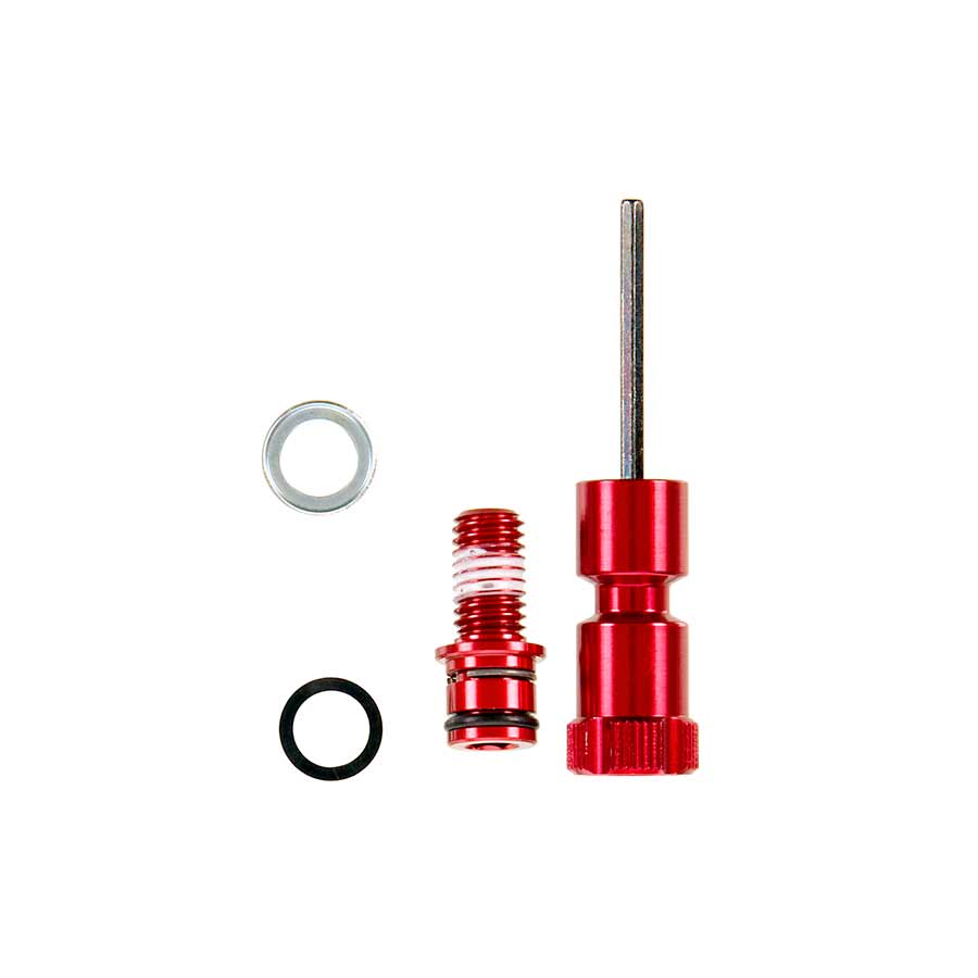 941558-01::0::941558-01::RockShox, 11.4015.404.010, Rebound Adjuster Knob/Bolt Kit, Aluminum Red Long (use with Maxle lower leg)