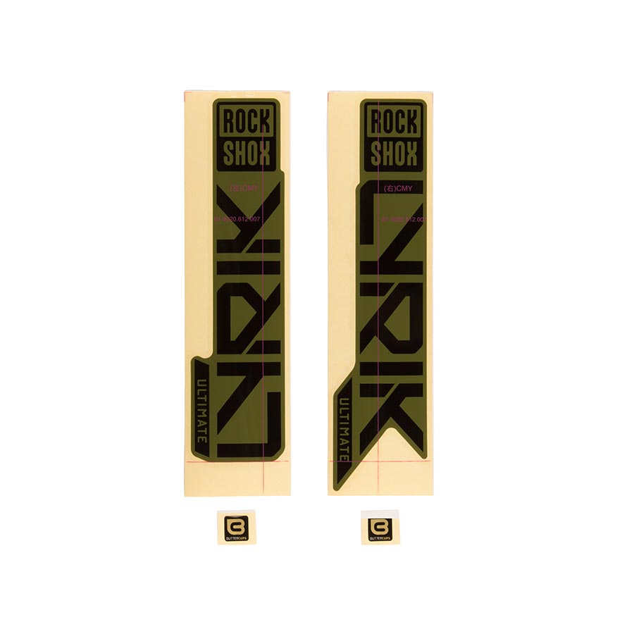 943022-04::0::943022-04::RockShox, Autocollants pour Lyrik Ultimate 2023, Noir Lustré