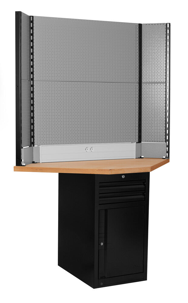U-629900::0::U-629900::TECH CORNER BENCH NARROW CABINET AND BACK PANEL