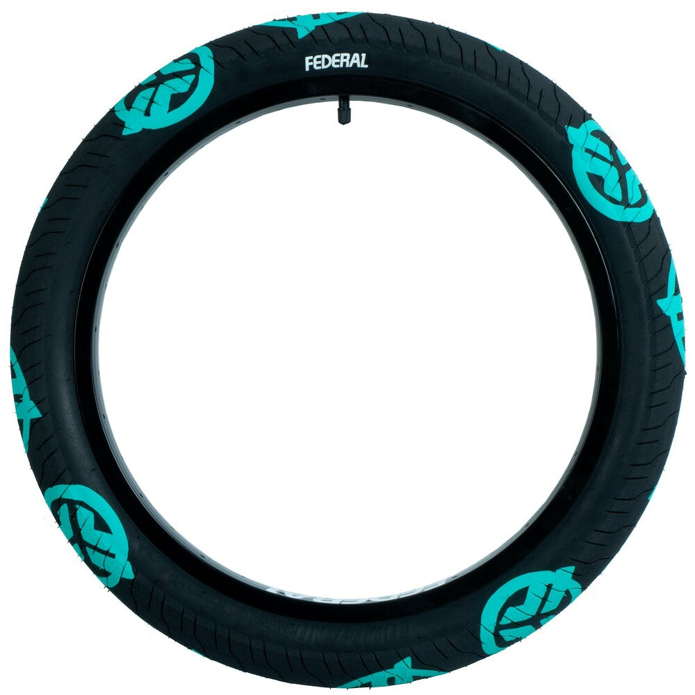 FE-TYFE004-TE1-2400::0::FE-TYFE004-TE1-2400::FEDERAL COMMAND LP TIRE 2.4" BLK/TEAL
