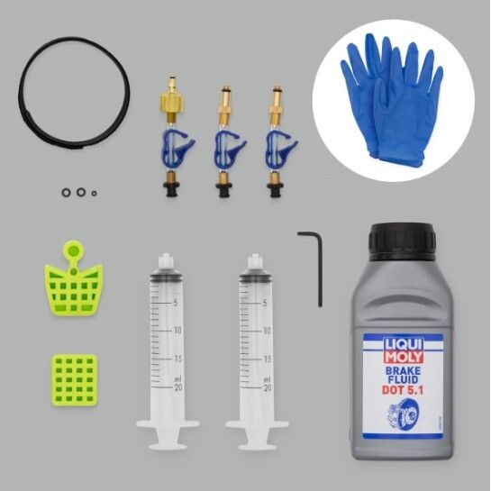U-BK-80045::0::U-BK-80045::SRAM ULTIMATE BLEED KIT - ALL FITTINGS W DOT 5.