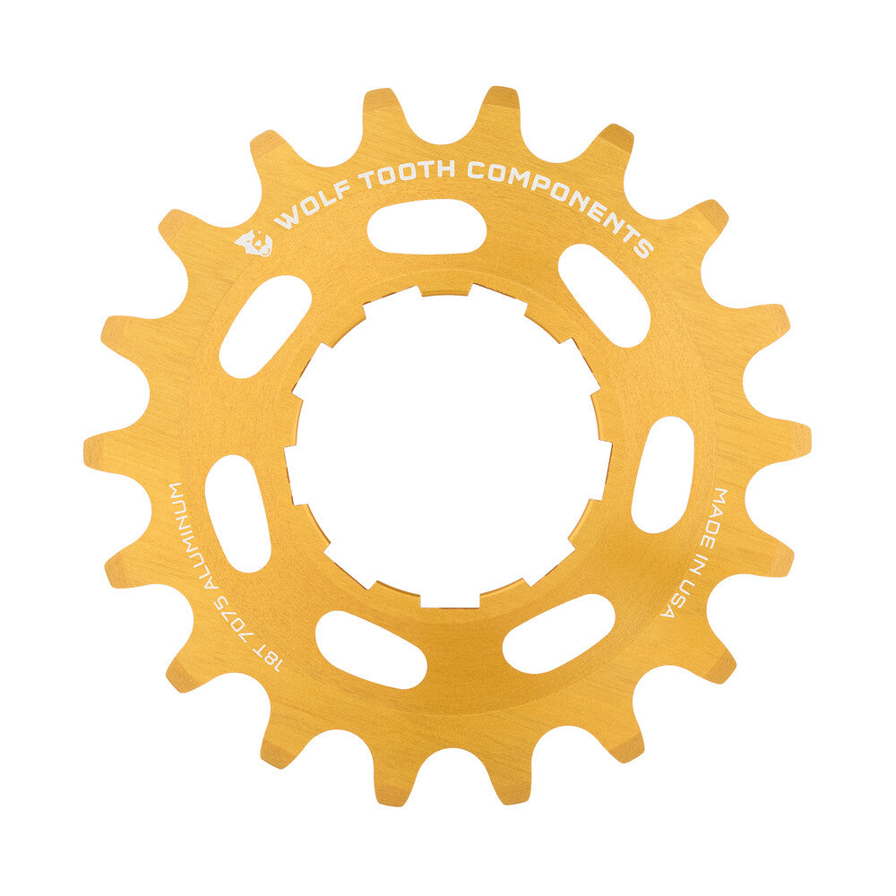 WO-AL-SS-GLD-COG18::0::WO-AL-SS-GLD-COG18::ALUMINUM SINGLE SPEED COG GOLD 18T