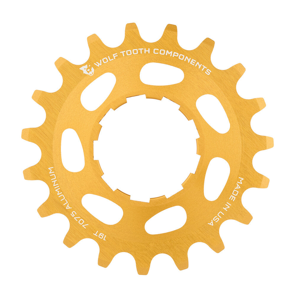 WO-AL-SS-GLD-COG19::0::WO-AL-SS-GLD-COG19::ALUMINUM SINGLE SPEED COG GOLD 19T