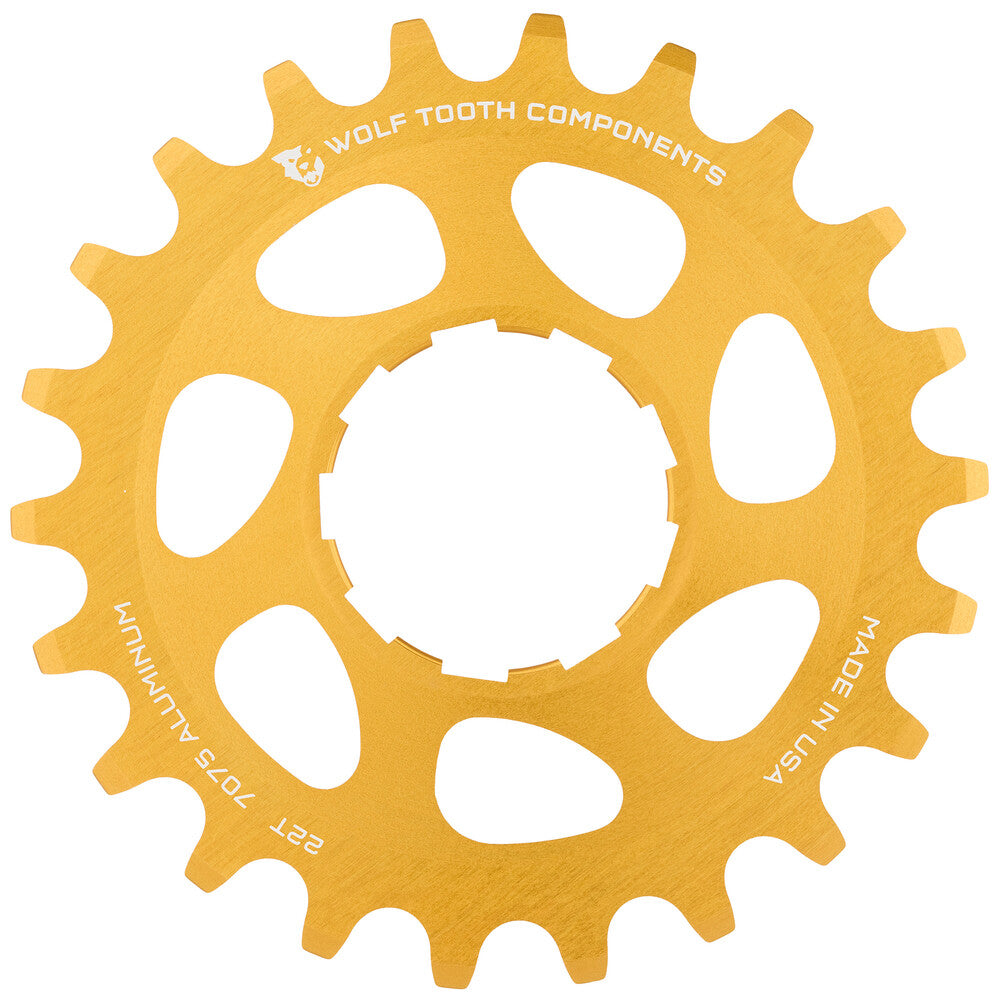 WO-AL-SS-GLD-COG22::0::WO-AL-SS-GLD-COG22::ALUMINUM SINGLE SPEED COG GOLD 22T