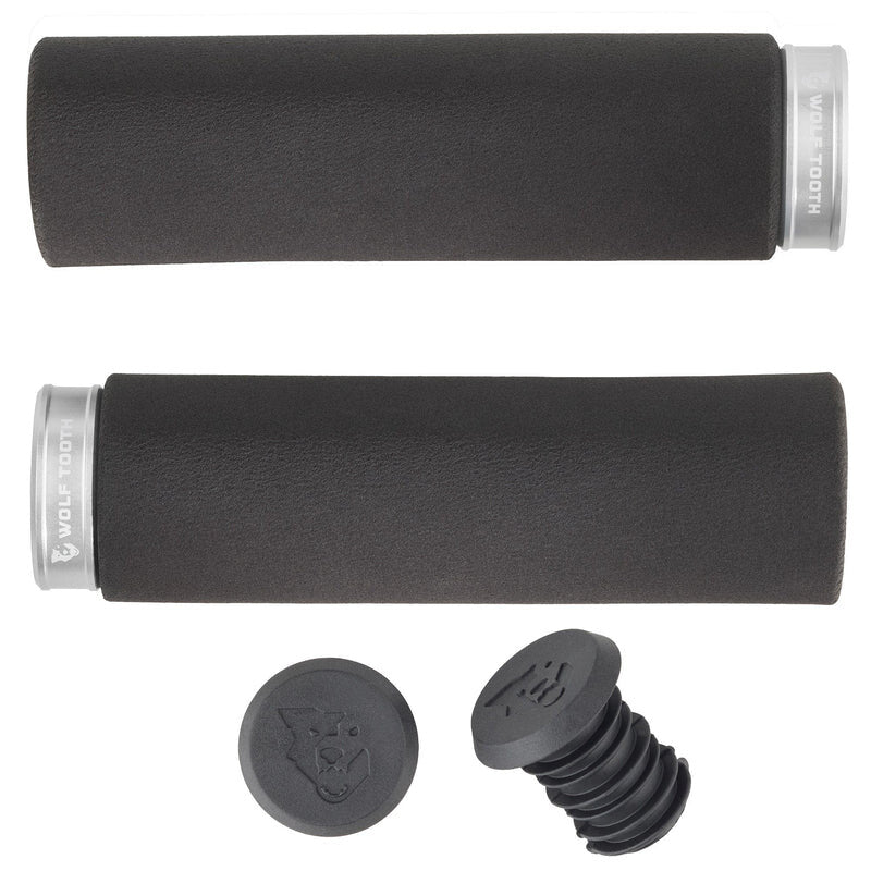WO-FPLCK-BLK-RSIL::0::WO-FPLCK-BLK-RSIL::LOCK-ON FAT PAW GRIP BLACK WITH RAW SILV COLL