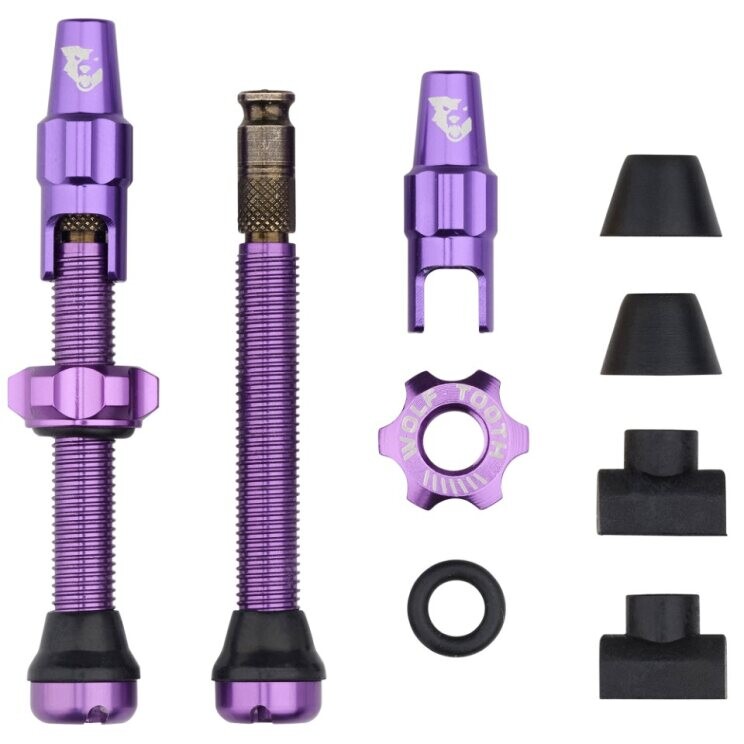WO-TLV-CLIK44-PRU::0::WO-TLV-CLIK44-PRU::TUBELESS VALVE STEM KIT CLIK 44MM UV PURPLE