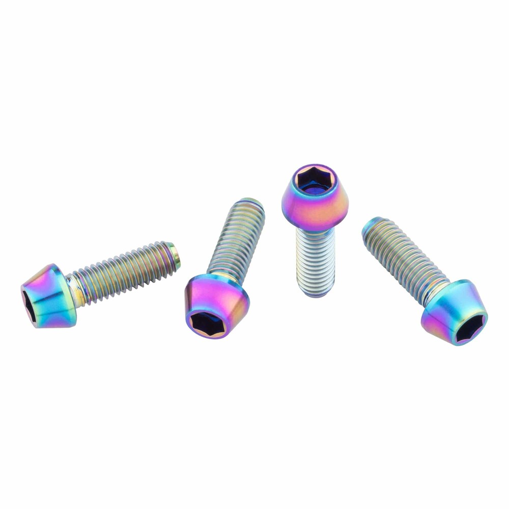 WO-4TIWBBOLTRNBW::0::WO-4TIWBBOLTRNBW::TI RAINBOW CAGE DE BOUTEILLE BOULONS 4 PACK