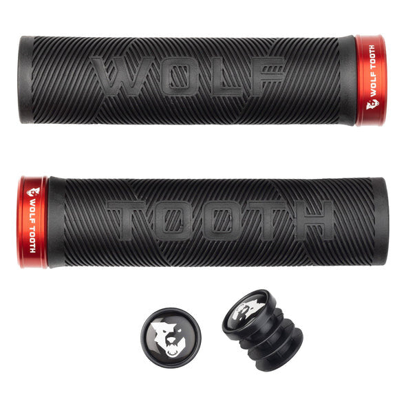 WO-ECHO-BLK-RED::0::WO-ECHO-BLK-RED::POIGNÉES LOCK-ON ECHO NOIRE AVEC COLLIER ROUGE