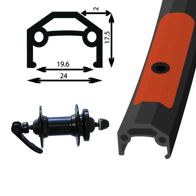 Damco Roue Avant Double Paroi Disc QR Noir