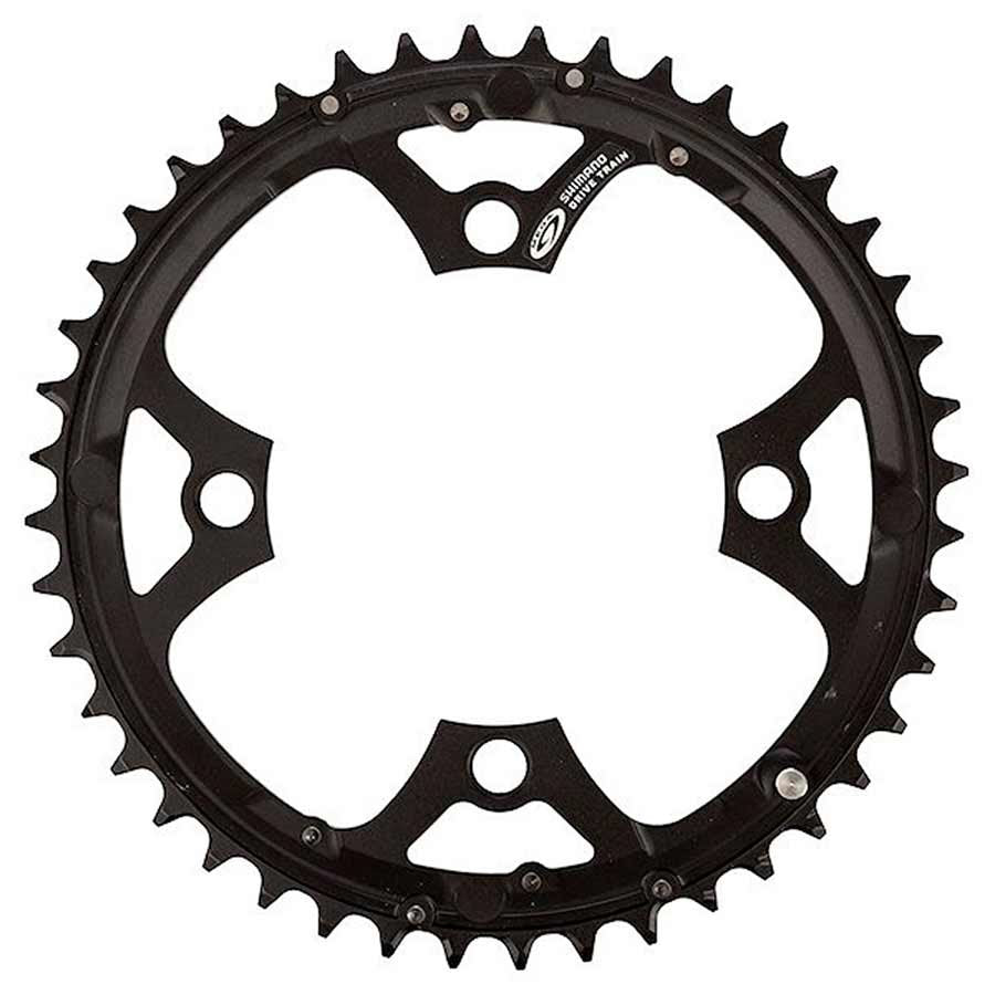 Shimano, Y1FM98090, 44D, 9vit., BCD: 104mm, 4 Boulons, Deore FC-M510, Plateau Extérieur, Pour 22/32/44, Aluminium, Noir