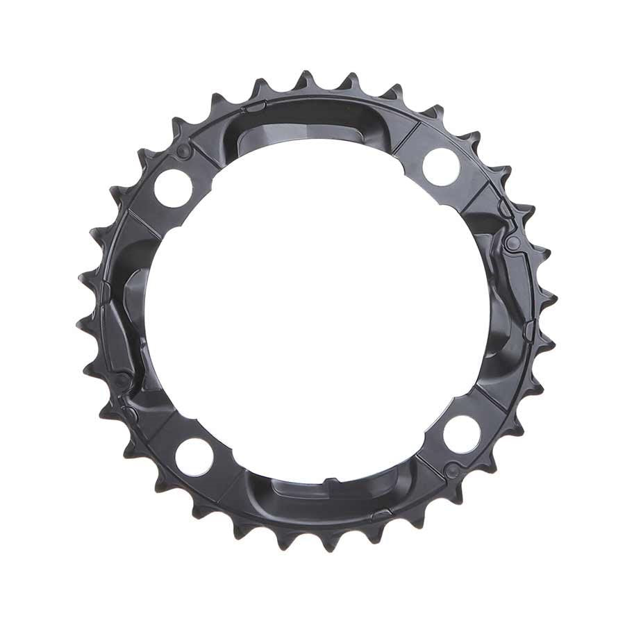 Shimano, Y1LD98090, 36D, 9vit., BCD: 104mm, 4 Boulons, Deore FC-M590, Plateau Centre, Pour 26/36/48, Aluminium, Noir
