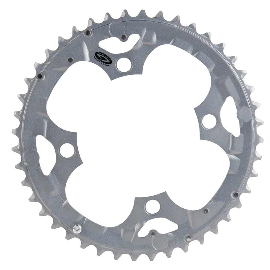 Shimano, Y1LD98100, 44D, 9vit., BCD: 104mm, 4 Boulons, Deore FC-M590, Plateau Extérieur, Pour 22/32/44, Aluminium, Gris
