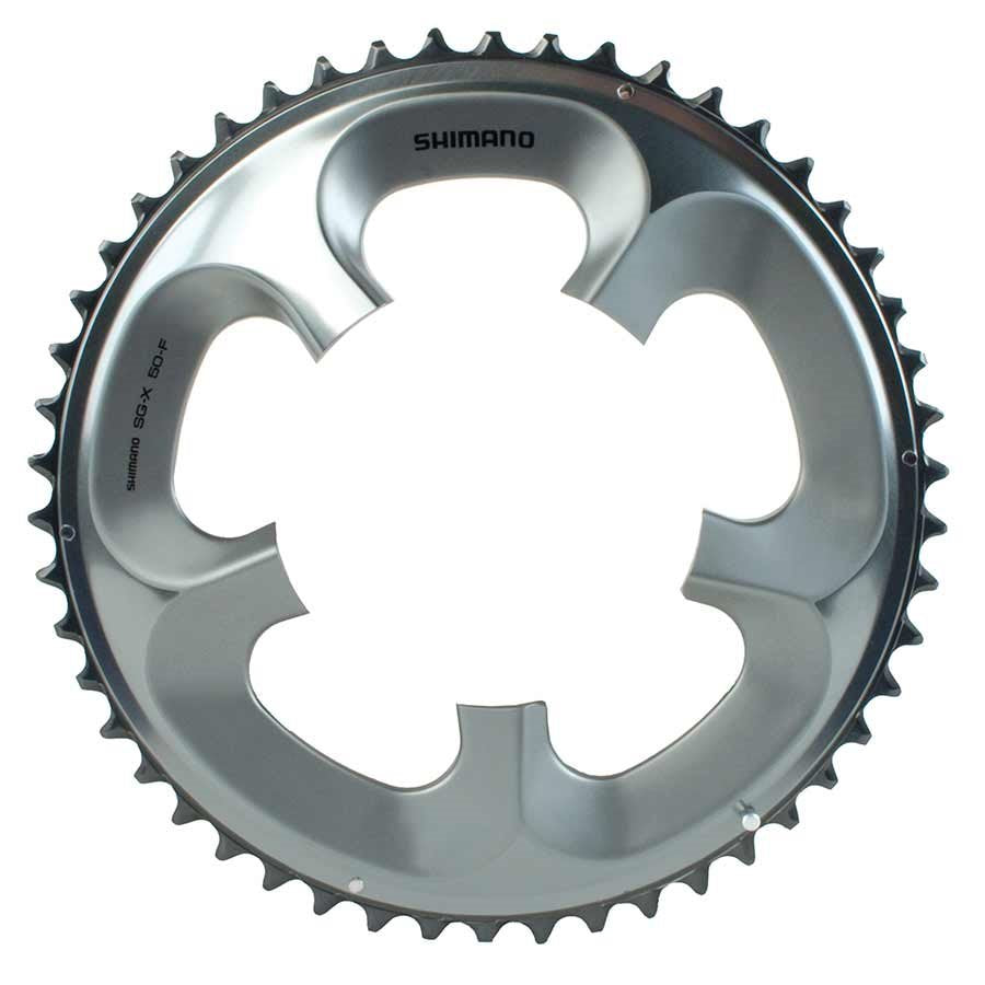 Shimano, Y1LL98010, 50D, 10vit., BCD: 110mm, 5 Boulons, Ultegra FC-6750, Plateau Extérieur, Pour F-type compact, Aluminium, Argent
