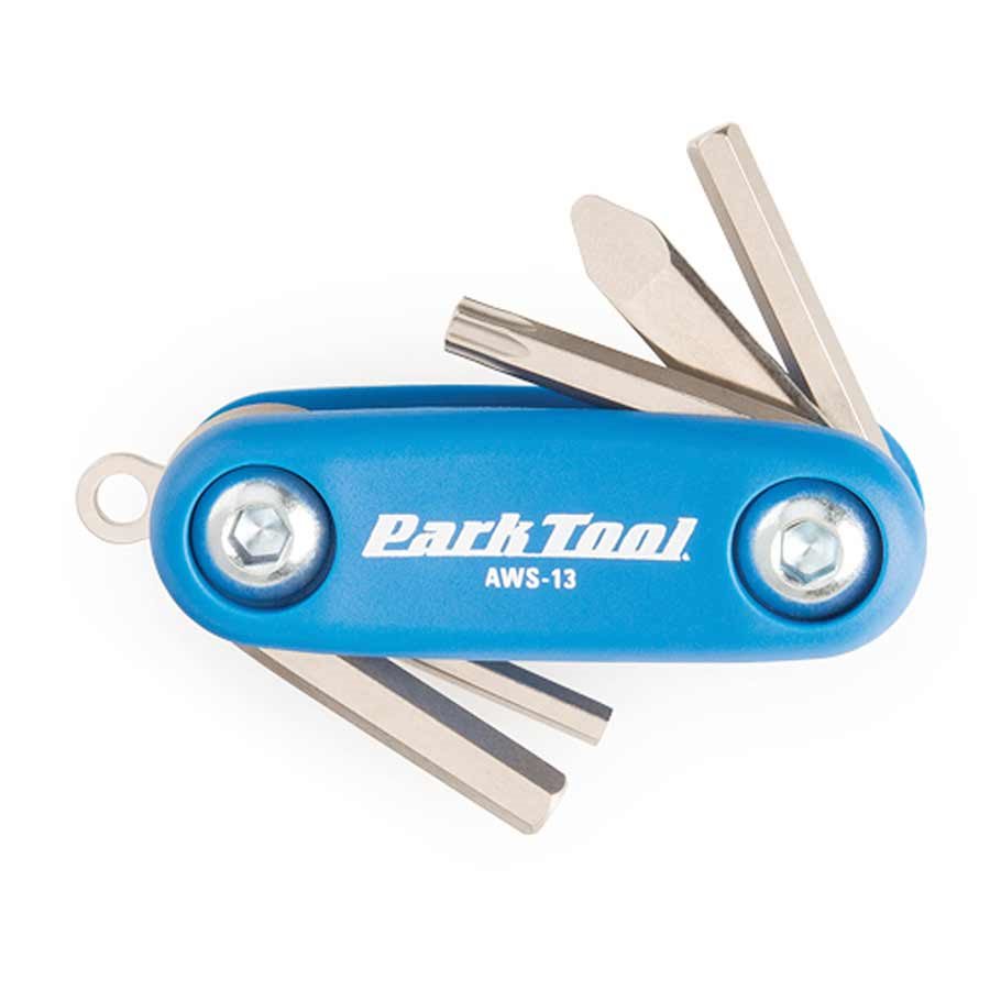 Park Tool, AWS-13, Micro clés hexagonales et Torx repliables, 3mm, 4mm, 5mm, T25 et un tournevis combo