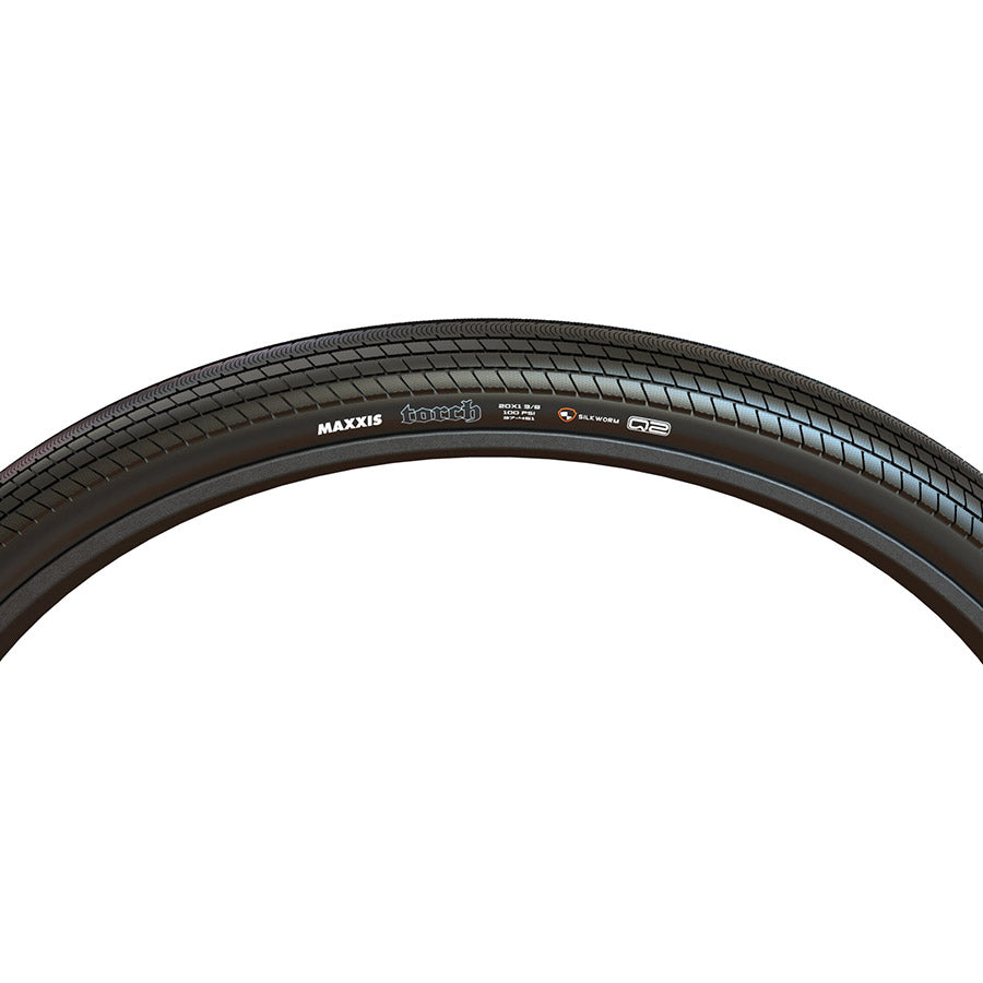 010890-06-20::1::010890-06-20::Maxxis, Torch, Pneu pour hybride, 20''x1.75, Pliable, Tringle, Dual, EXO, 120TPI, Noir