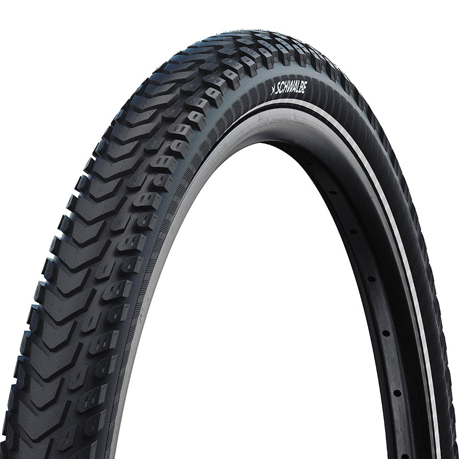 010985-20-700::0::010985-20-700::Schwalbe, Marathon Mondial, Pneu pour hybride, 700x47C, Rigide, Tringle, Addix, RaceGuard, 67TPI, Noir