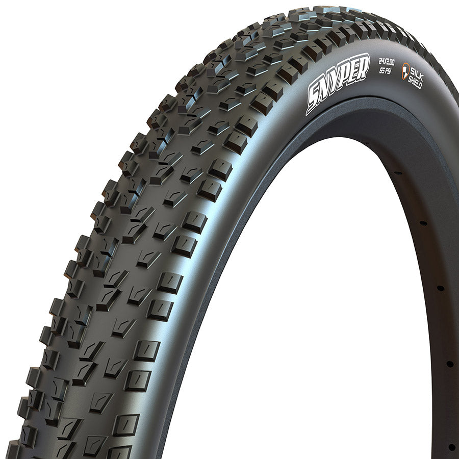 011114-01-24::2::011114-01-24::Maxxis, Snyper, Pneu de VTT, 24''x2.00, Pliable, Tringle, Dual, SilkShield, 60TPI, Noir