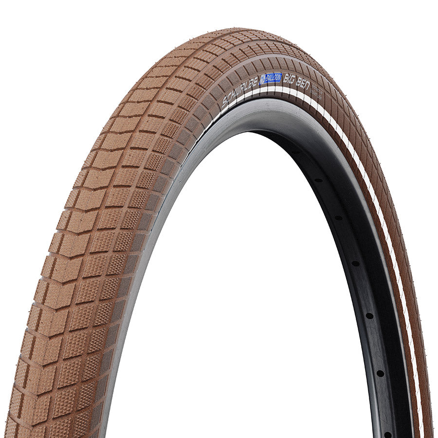 011119-01-26::0::011119-01-26::Schwalbe, Big Ben, Pneu, 26''x2.15, Rigide, Tringle, SBC, KevlarGuard, 50TPI, Brun