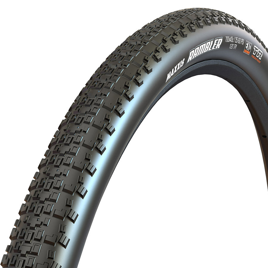 011484-08-700::2::011484-08-700::Maxxis, Rambler, Pneu Gravel, 700x40C, Pliable, Tubeless Ready, Dual, EXO, 120TPI, Noir
