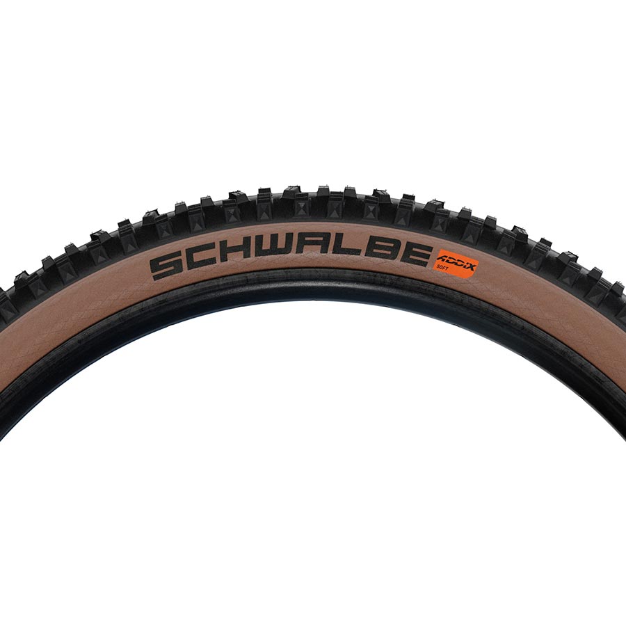 011725-24-29::1::011725-24-29::Schwalbe, Hans Dampf II Addix, Pneu de VTT, 29"x2.35, Pliable, Tubeless Ready, Addix Soft, Super Trail, 67TPI, Tanwall